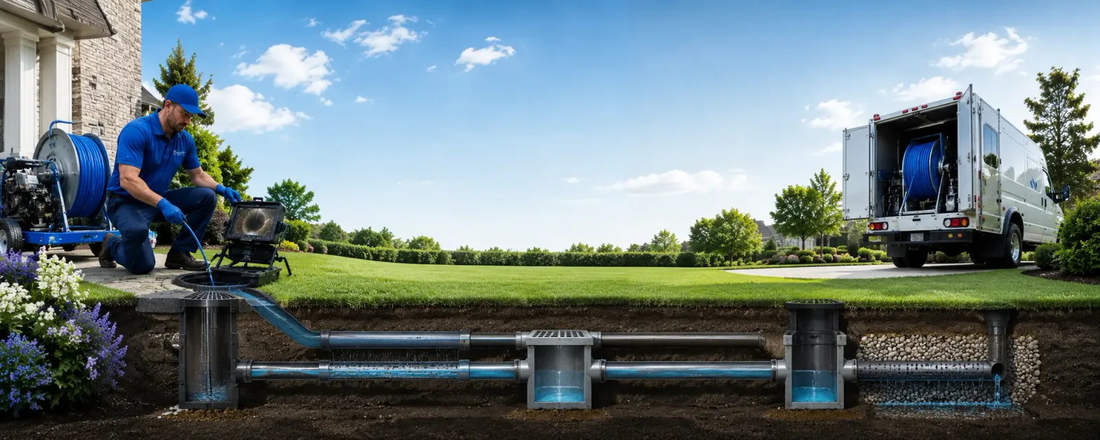 Outdoor drain cleaning information for Roxbury, PA